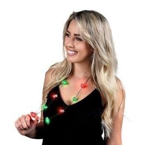 Red and Green Flashing Wearable Christmas Lights Necklace All Products
