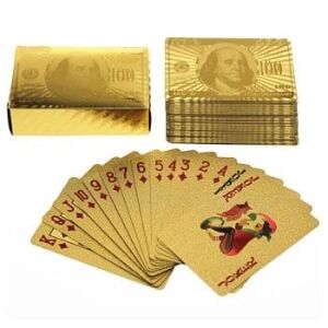 24 Karat Gold Foil Playing Cards 24K Gold and Silver Plated Replica Bills