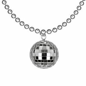 Disco Ball Charm Necklace On Silver Beads All Products