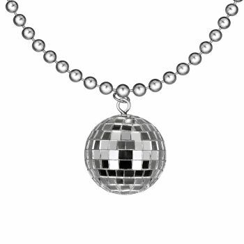 Disco Ball Charm Necklace On Silver Beads All Products
