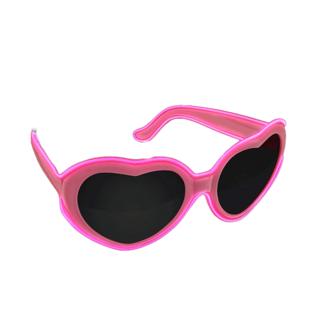 Stylish Heart-Shaped Glowing Pink EL Wire Sunglasses All Products Stylish Heart-Shaped Glowing Pink EL Wire Sunglasses All Products 5