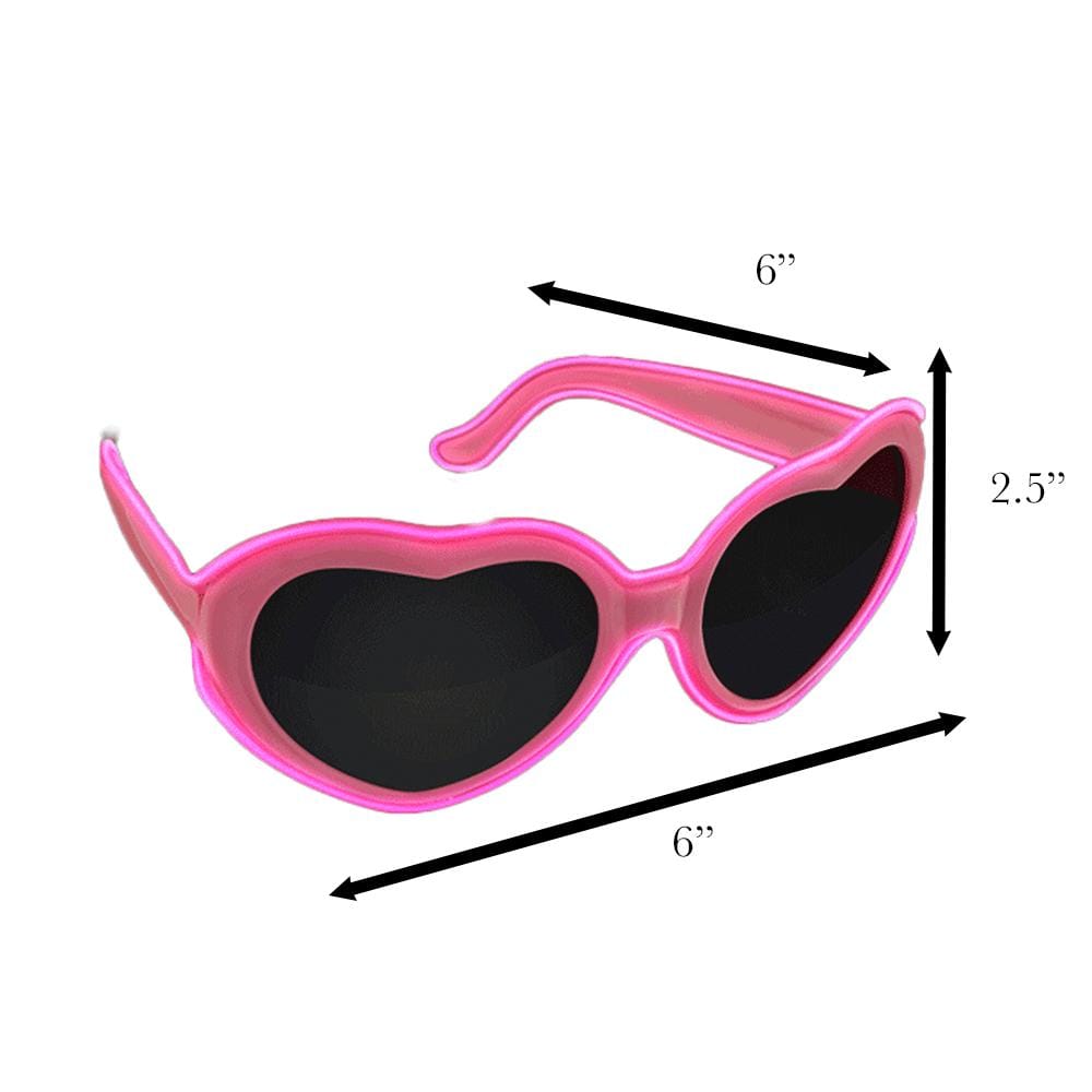 Stylish Heart-Shaped Glowing Pink EL Wire Sunglasses All Products Stylish Heart-Shaped Glowing Pink EL Wire Sunglasses All Products 4