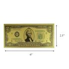 2 Dollar Commemorative Collectible Premium Replica Paper Money Bill 24k Gold Plated Fake Currency Banknote Art Holiday Decoration 24K Gold and Silver Plated Replica Bills 6