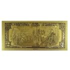 2 Dollar Commemorative Collectible Premium Replica Paper Money Bill 24k Gold Plated Fake Currency Banknote Art Holiday Decoration 24K Gold and Silver Plated Replica Bills 5