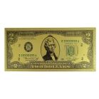 2 Dollar Commemorative Collectible Premium Replica Paper Money Bill 24k Gold Plated Fake Currency Banknote Art Holiday Decoration 24K Gold and Silver Plated Replica Bills 4