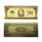 500 Dollar American Dollar Bill 24k Gold Plated Art Collectibles Fake Banknote Currency for Decoration 24K Gold and Silver Plated Replica Bills 500 Dollar American Dollar Bill 24k Gold Plated Art Collectibles Fake Banknote Currency for Decoration 24K Gold and Silver Plated Replica Bills 7