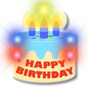 Blinking Light Up Happy Birthday Cake Body Light Pins All Body Lights and Blinkees