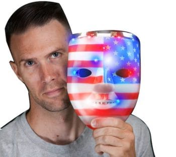 Light Up Classic American USA Flag Patriotic Skull Mask for 4th of July LED Accessories