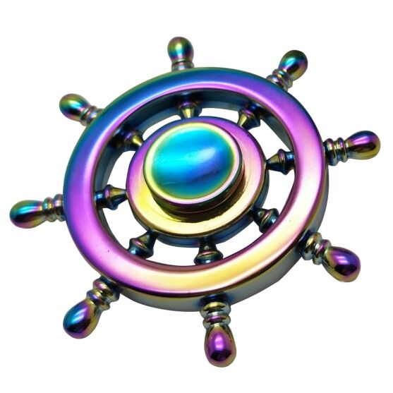 Rainbow Chameleon Pirate Ship Wheel Metal EDC Fidget Spinner All Products 3
