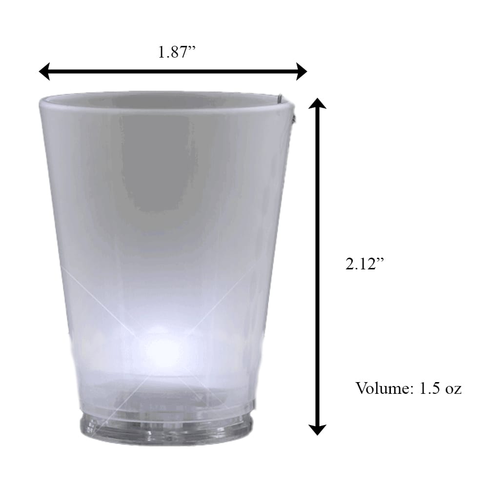 Light Up White Shot Glass on White Beaded Necklaces 4th of July Light Up White Shot Glass on White Beaded Necklaces 4th of July 6