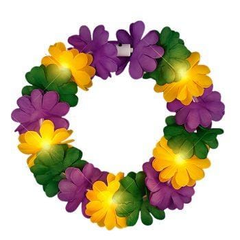 Light Up Flashing Mardi Gras Flower Crown Stretchy Headband All Products 3
