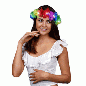 Light Up Flashing Rainbow Flower Crown Stretchy Headband All Products