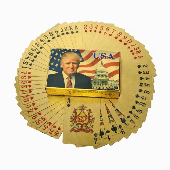 24 Karat Donald Trump Gold Plated Waterproof Playing Cards 24K Gold and Silver Plated Replica Bills 24 Karat Donald Trump Gold Plated Waterproof Playing Cards 24K Gold and Silver Plated Replica Bills 3