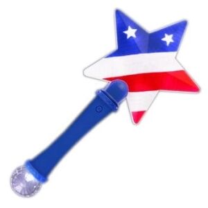 Light Up Patriotic US Flag Prism Wand Fourth of July 2 Inch Glow Sticks