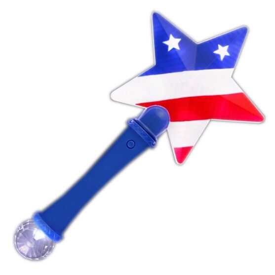 Light Up Patriotic US Flag Prism Wand Fourth of July 2 Inch Glow Sticks 3