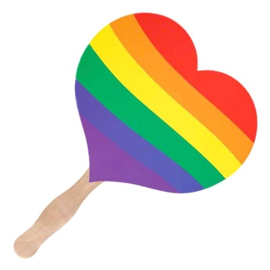 Heart Shaped Non Light Up Rainbow Hand Fan All Products 3