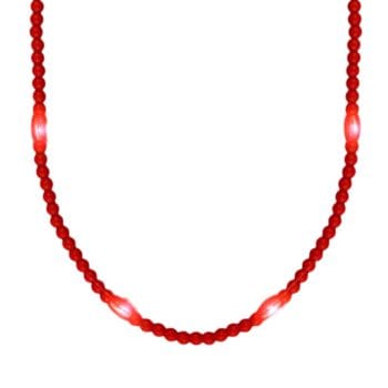 Opaque Round Still Light No Flash Red Beads Mardi Gras Light Up Necklaces Opaque Round Still Light No Flash Red Beads Mardi Gras Light Up Necklaces