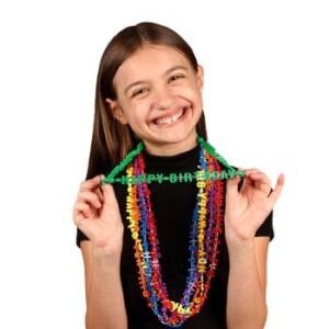 Opaque Happy Birthday Necklace Assorted Pack of 12 All Products