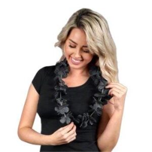 Hawaiian Flower Lei Necklace Black All Products