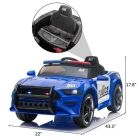 LED 12V Kids Ride on Remote Control Patrol Battery Operated Sports Car with Siren and 2.4 GHZ Microphone Blue All Products 6