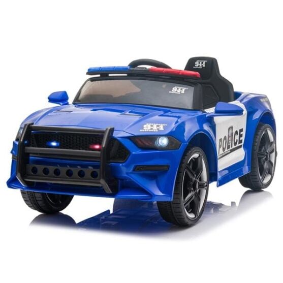 LED 12V Kids Ride on Remote Control Patrol Battery Operated Sports Car with Siren and 2.4 GHZ Microphone Blue All Products 3