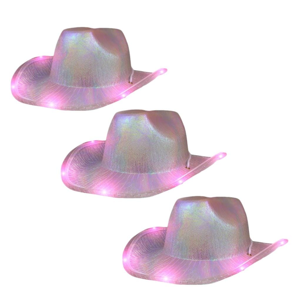 Light Up Glorious Luminous Sheen Metallic Cowboy Space Cowgirl Hat Pink LED Pack of 3 All Products Light Up Glorious Luminous Sheen Metallic Cowboy Space Cowgirl Hat Pink LED Pack of 3 All Products 3