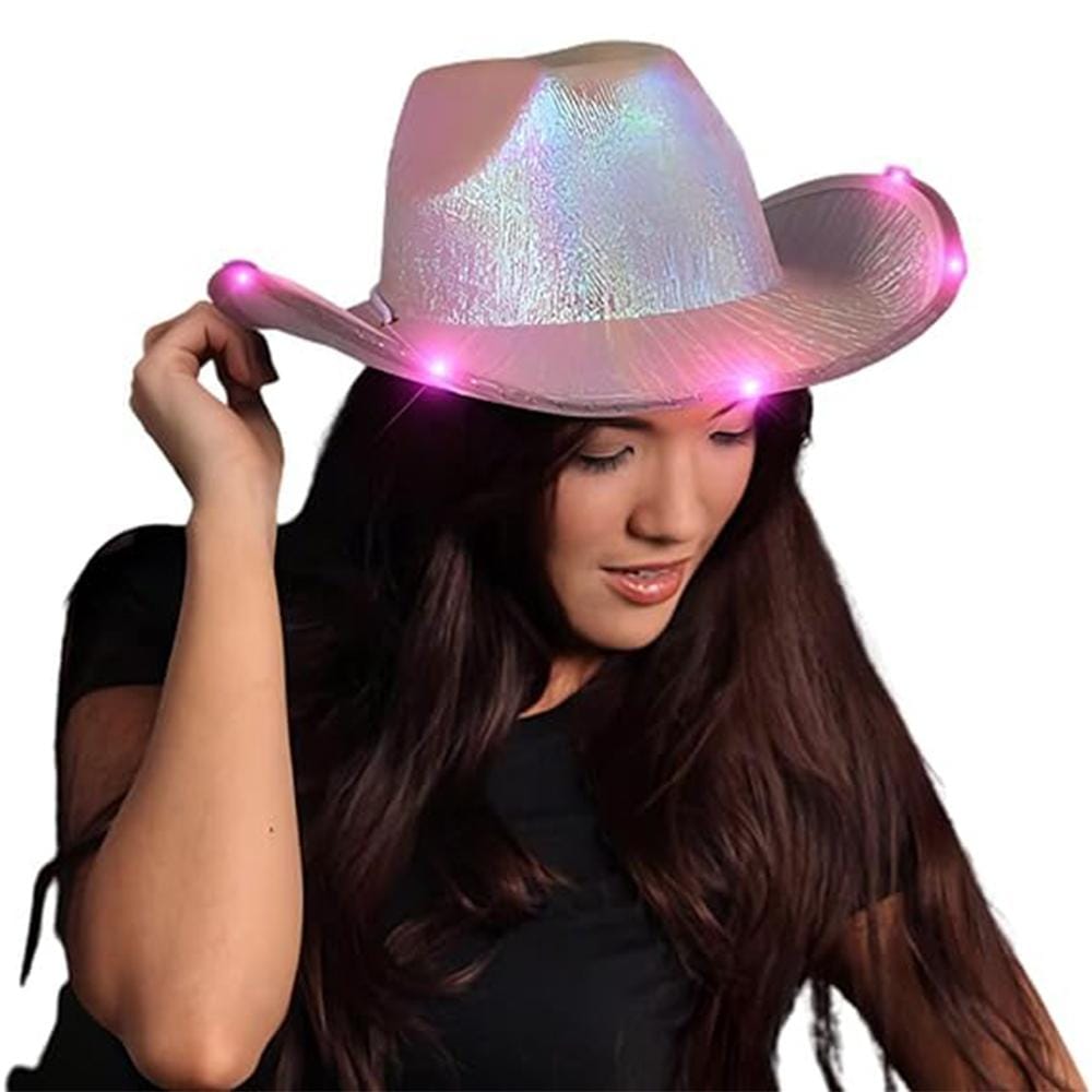 Light Up Glorious Luminous Sheen Metallic Cowboy Space Cowgirl Hat Pink LED All Products Light Up Glorious Luminous Sheen Metallic Cowboy Space Cowgirl Hat Pink LED All Products 8