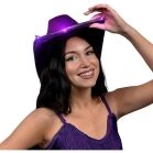 Light Up Shiny Satin Metallic Space Cowboy Hat Purple All Products 4