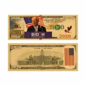 Podium Campaign Gold Foil President Joe Biden 2020 24k Gold Plated Bill Collectible Banknotes for Decoration 24K Gold and Silver Plated Replica Bills