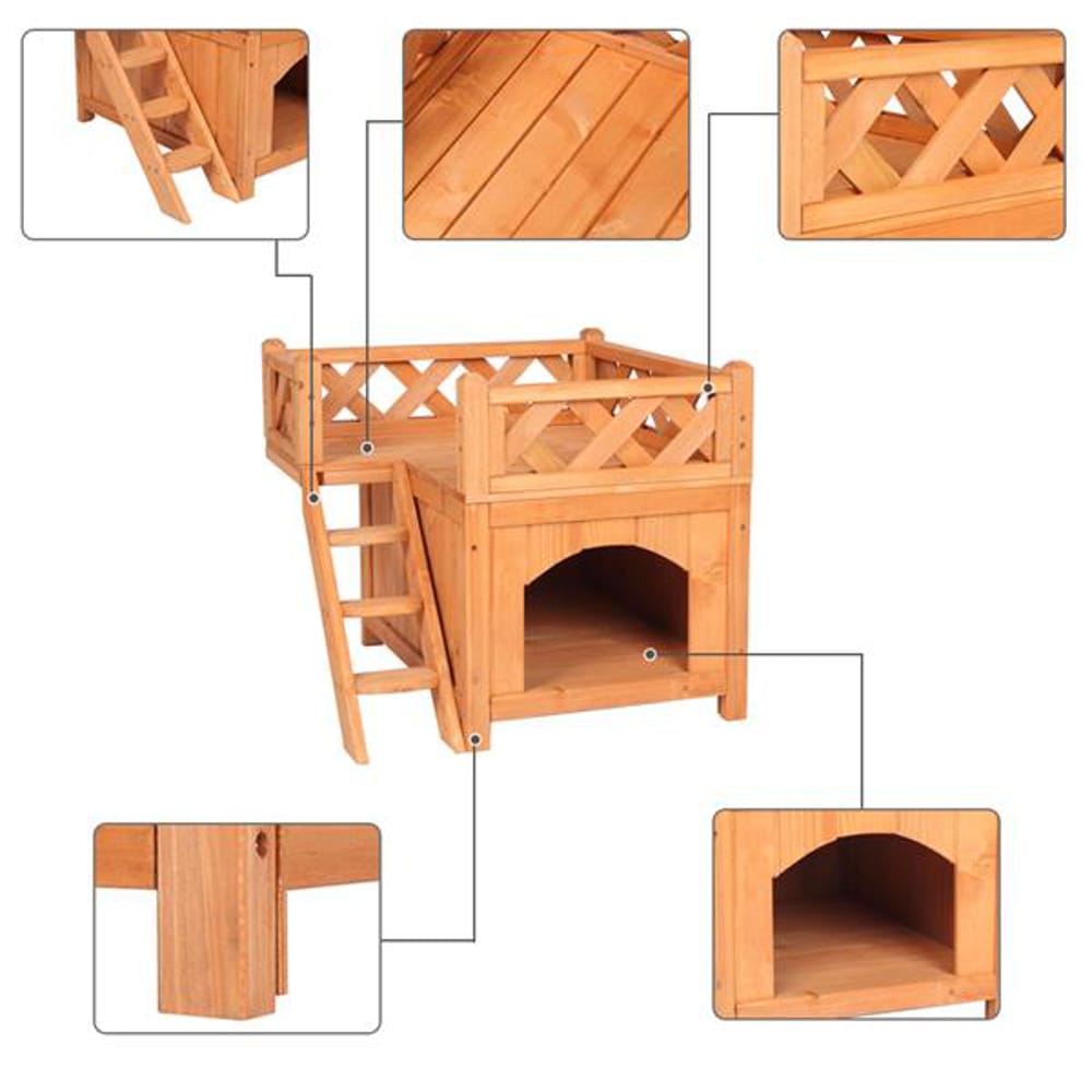 DIY Wooden Tiny Living House Shelter Kennel for Pets with Balcony Easy Set up All Products DIY Wooden Tiny Living House Shelter Kennel for Pets with Balcony Easy Set up All Products 7