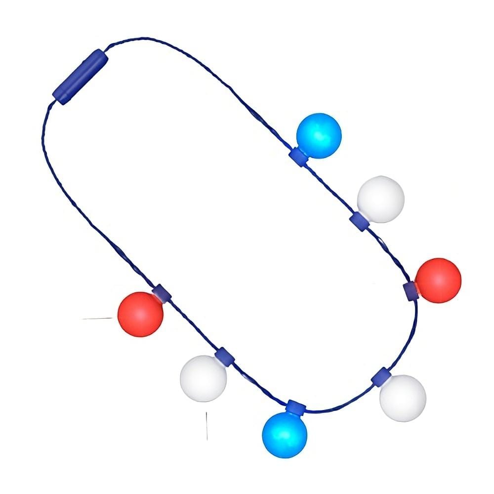 Large Red White Blue Party Globes Light Up Patriotic Necklace 4th of July Large Red White Blue Party Globes Light Up Patriotic Necklace 4th of July 6