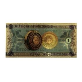One Bitcoin 24K Gold Plated Foil Banknote Collectors Bill Non-currency Replica Art Collection Non-Light Up Fun One Bitcoin 24K Gold Plated Foil Banknote Collectors Bill Non-currency Replica Art Collection Non-Light Up Fun