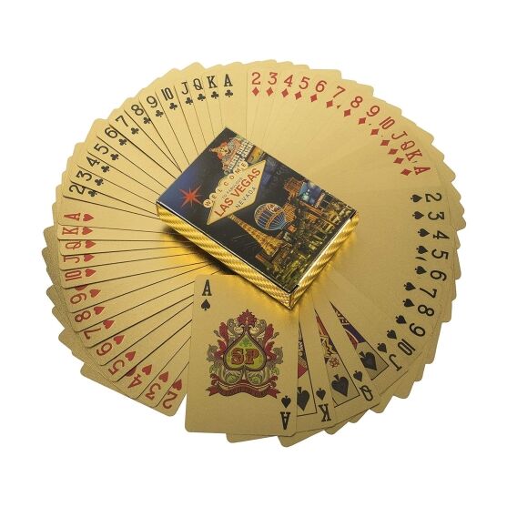 Welcome to Fabulous Las Vegas Nevada 24k Gold Foil Plated Waterproof Playing Cards 24K Gold and Silver Plated Replica Bills 3