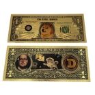 Dogecoin 24K Gold Plated Banknotes Collectors Bill  Non-currency Replica Art Collection 24K Gold and Silver Plated Replica Bills 4