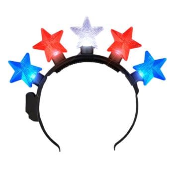 Light Up RWB Patriotic Five Stars Headband 4th of July