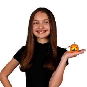 Light Up Happy Pumpkin Charm Trick or Treat with Black Cord Necklace All Products