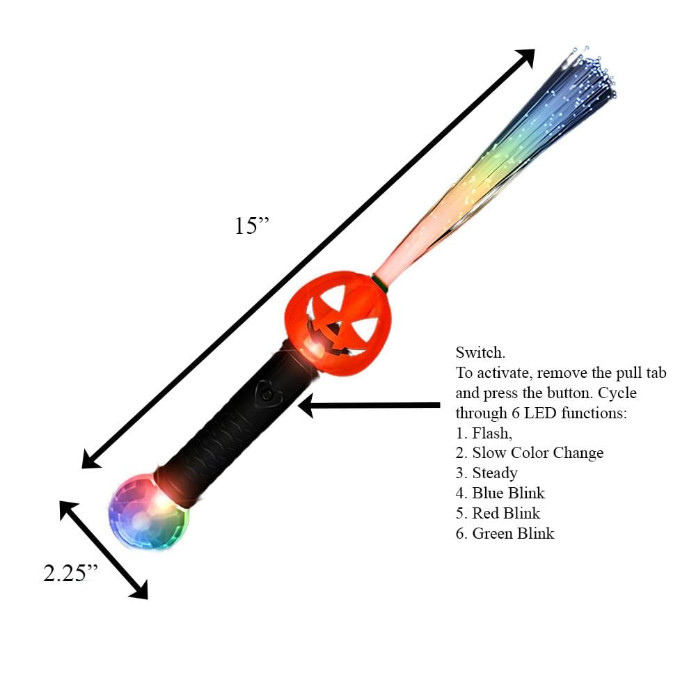 Flashing Fiber Optic Pumpkin Wand with Prism Ball All Products 5