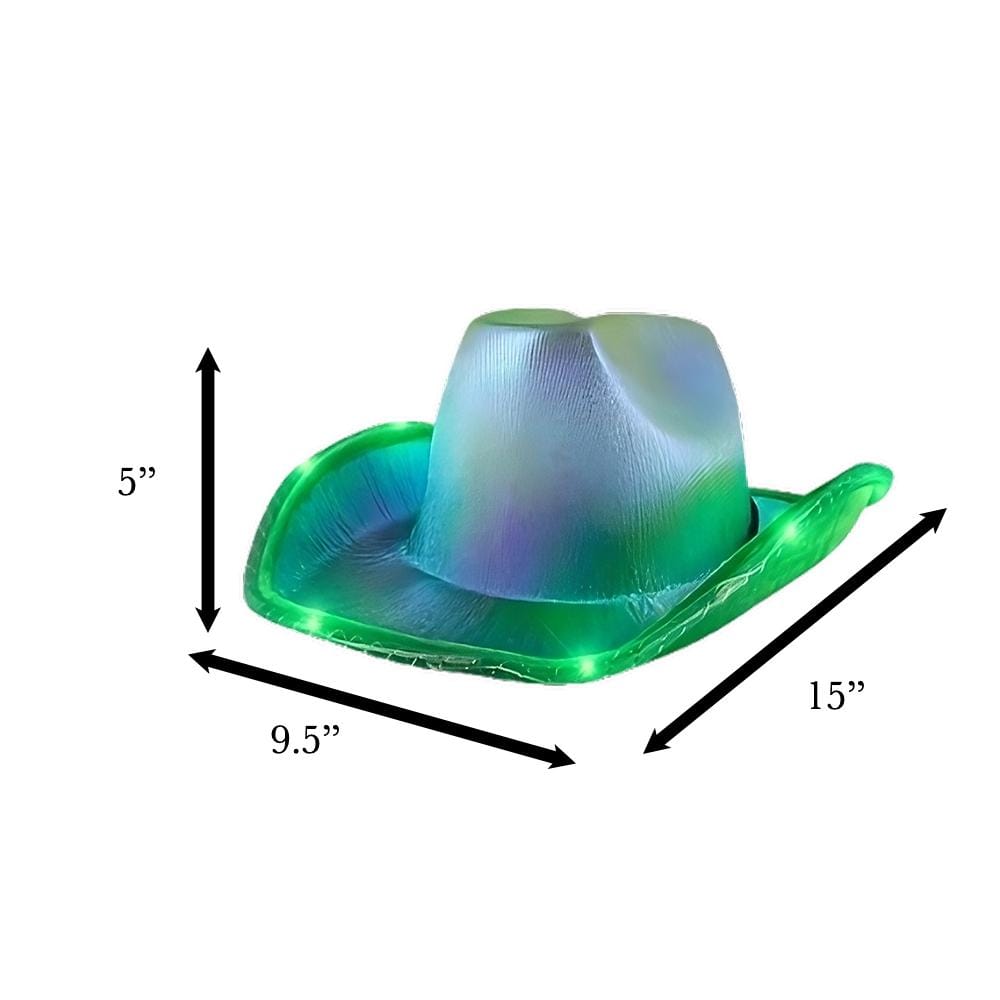 Green Light Up Glorious Luminous Sheen Metallic Cowboy Space Cowgirl Hat All Products Green Light Up Glorious Luminous Sheen Metallic Cowboy Space Cowgirl Hat All Products 6