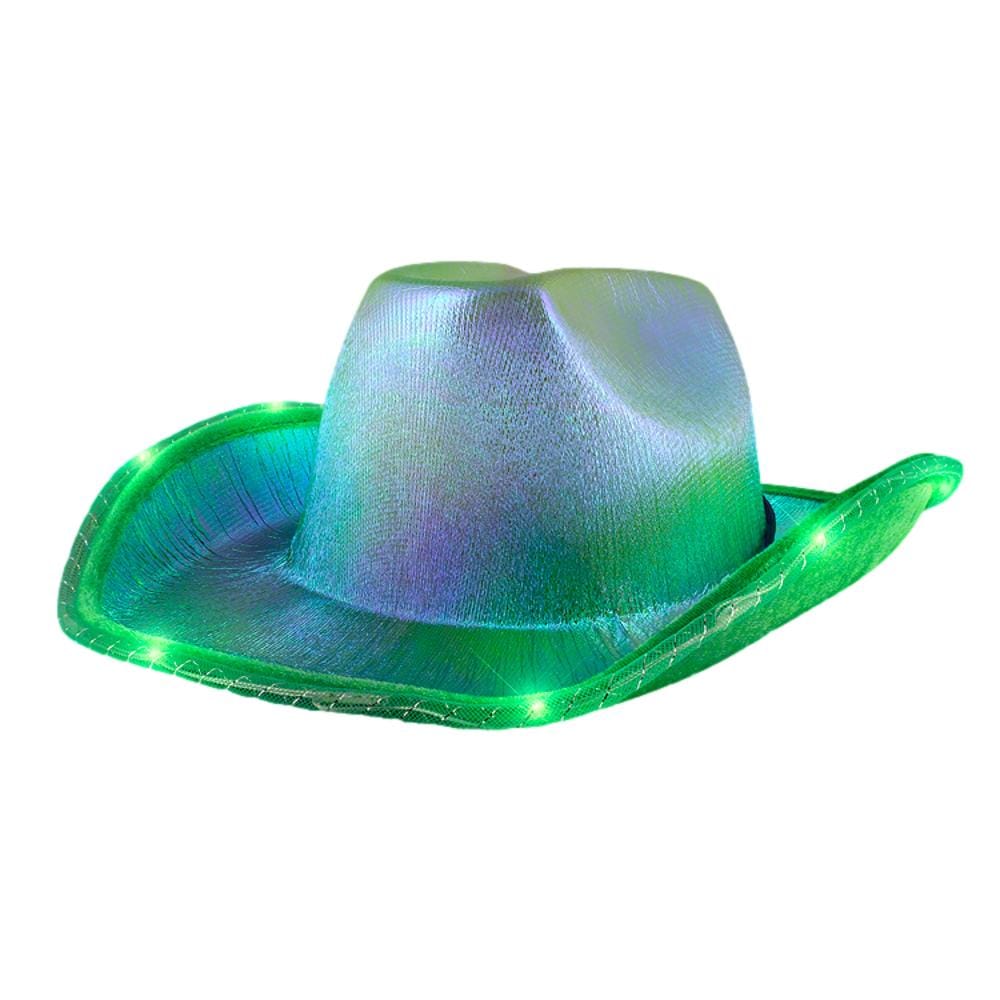 Green Light Up Glorious Luminous Sheen Metallic Cowboy Space Cowgirl Hat All Products Green Light Up Glorious Luminous Sheen Metallic Cowboy Space Cowgirl Hat All Products 5