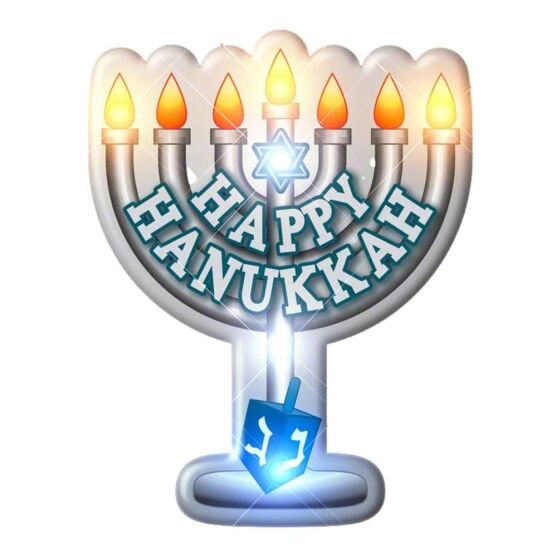 Light Up Happy Hanukkah LED Menorah Chanukah Body Light Pin All Body Lights and Blinkees Light Up Happy Hanukkah LED Menorah Chanukah Body Light Pin All Body Lights and Blinkees 3