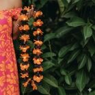 Light Up Halloween Hawaiian Flower Lei Black Orange All Products 9
