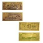 Set of 14  Commemorative Mega Billion 24K Gold Plated US Dollar Fake Banknotes Timeless Collection Protector Sold Separately 24K Gold and Silver Plated Replica Bills 18