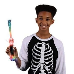Flashing Fiber Optic Skull Wand with Prism Ball All Products