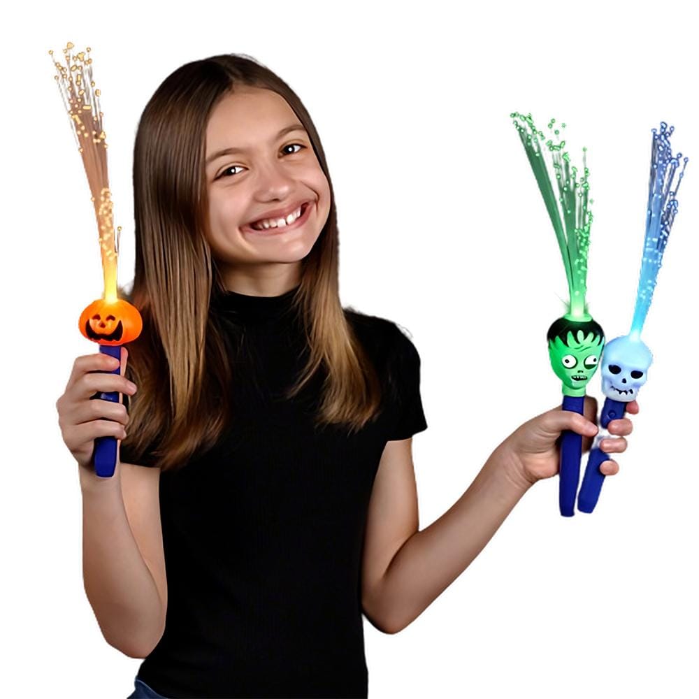 Pack of 12 Assorted Fiber Optic Halloween Wands All Products Pack of 12 Assorted Fiber Optic Halloween Wands All Products 3