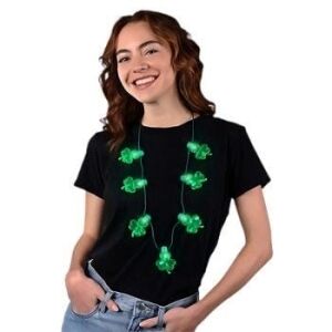 Flashing Jumbo Acrylic Shamrock Charms Necklace All Products