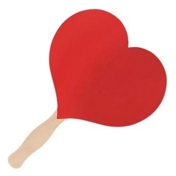 Heart Shaped Non Light Up Red Hand Fan All Products