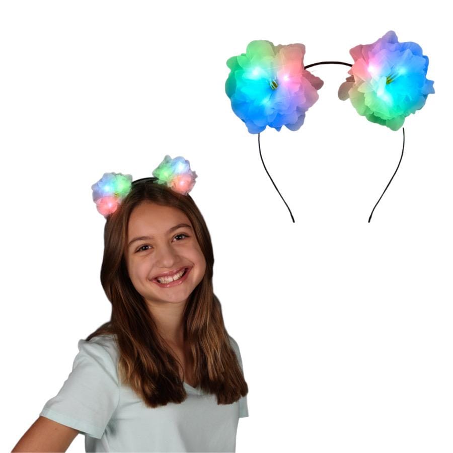 Color Changing White Flower Ears Headband All Products 4