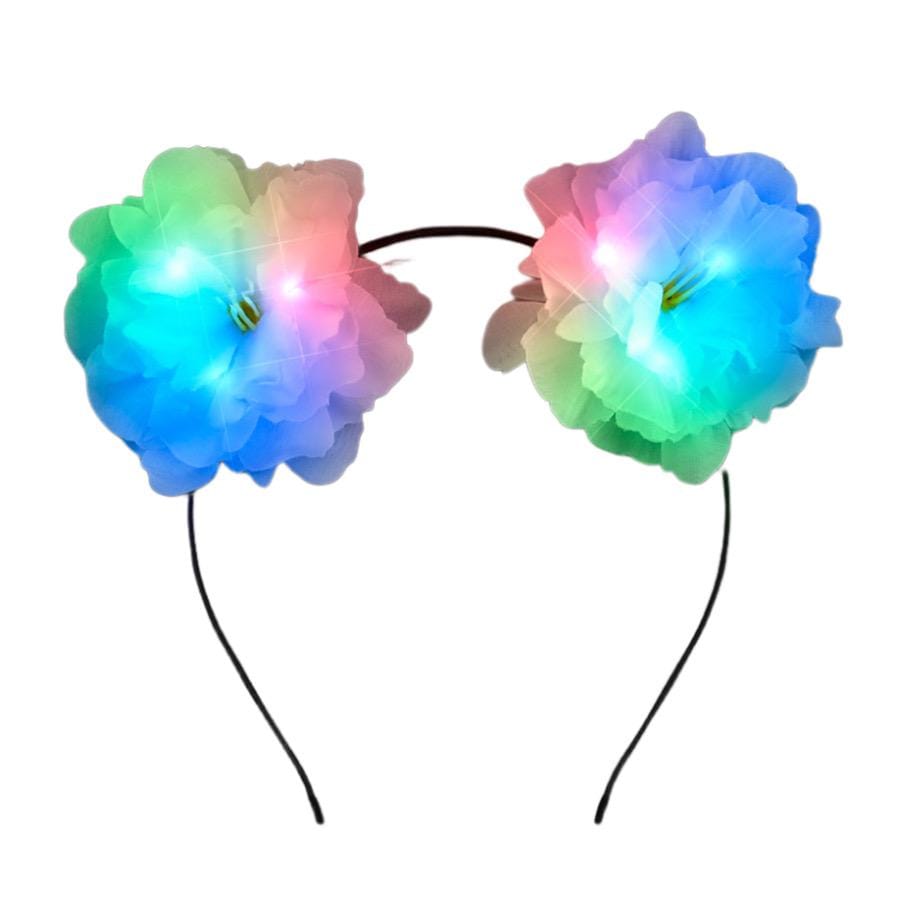 Color Changing White Flower Ears Headband All Products 5