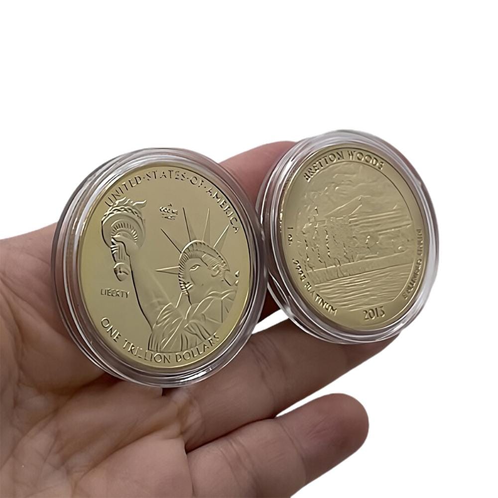 One Trillion Dollar Statue of Liberty Tribute Gold Plated Coin 24K Gold and Silver Plated Replica Bills One Trillion Dollar Statue of Liberty Tribute Gold Plated Coin 24K Gold and Silver Plated Replica Bills 7