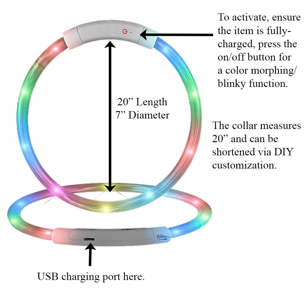 Flashing Dog Collar Multicolor Light DIY Tube Necklace All Products 4
